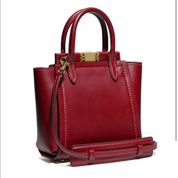 Coach Deep Red Troupe Tote 16 - Picture 2 of 15